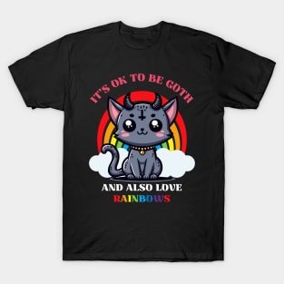 Be Goth and Also Love Rainbows T-Shirt